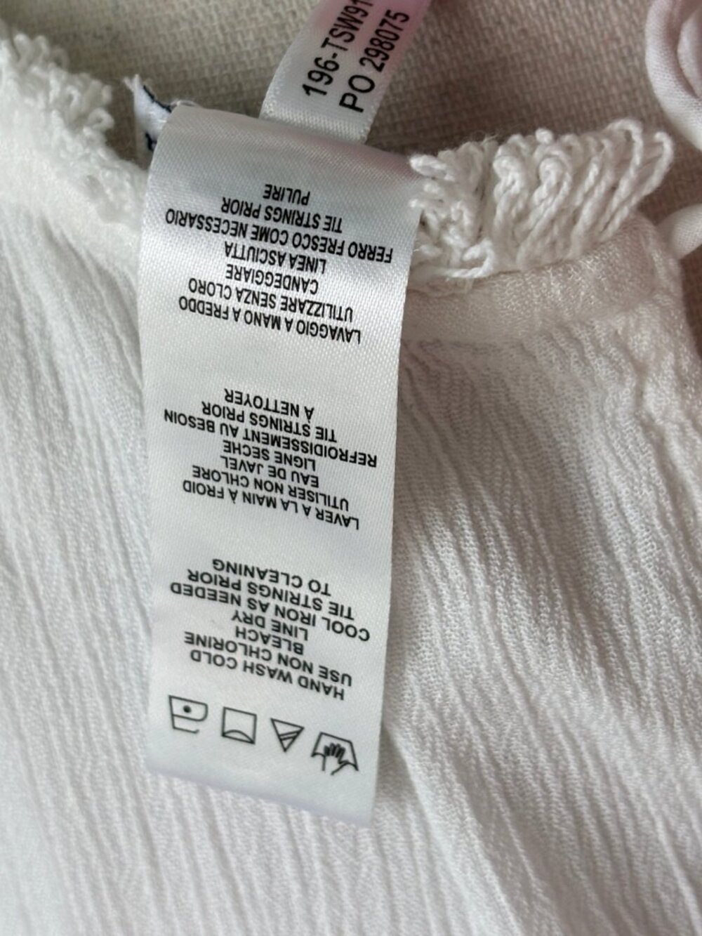 Tommy Bahama Crinkle Rayon Sleeveless Dress White Eyelet NWT Size L - Picture 6 of 6